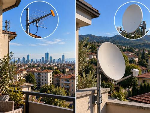 Digitale Terrestre o Tivùsat: Qual è la Scelta Giusta: differenza due antenne