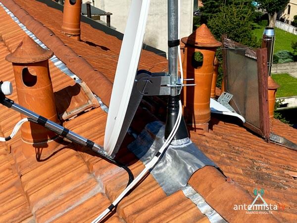 Problemi Antenna Tv Milano: dettaglio antenna danni luglio