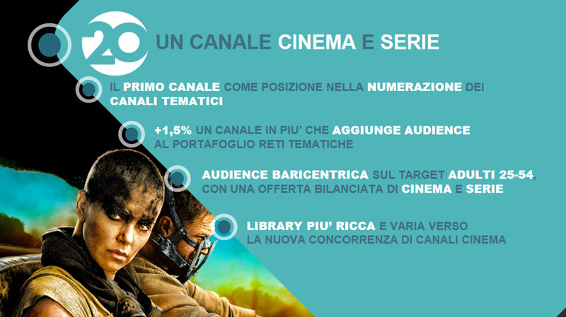 Nuovo canale 20 di Mediaset dedicato a cinema e serie TV