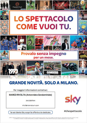 Promozione: prova Sky gratis per un mese solo a Milano - volantino icon